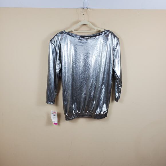 Vintage Metallic 3/4 Blouse Women's Size M - Picture 1 of 11